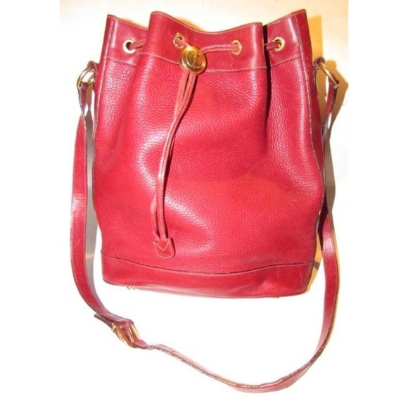 Gucci Xl Bucket Bag W Pebbled Drawstring W Smooth Trim True Red gold Accents L - Picture 9 of 12